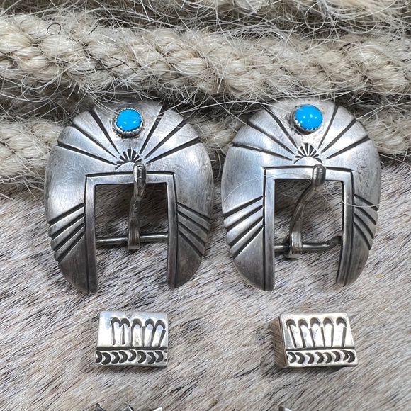 Clarence Bailon CB Pueblo Solid Sterling Silver Ranger Buckle Set main image 6